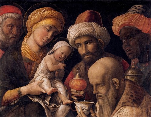 Adoration of the Magi (by Andrea Mantegna, Public Domain)