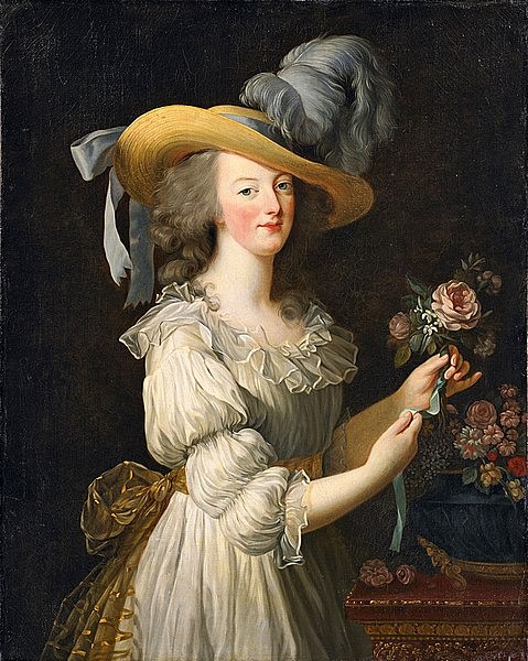 Marie Antoinette in a Muslin Dress (by Élisabeth Vigée Le Brun, Public Domain)