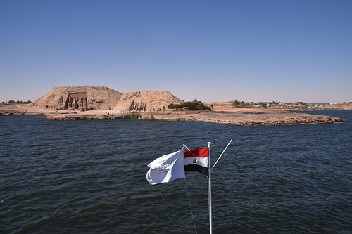 View of Abu Simbel from Lake Nasser