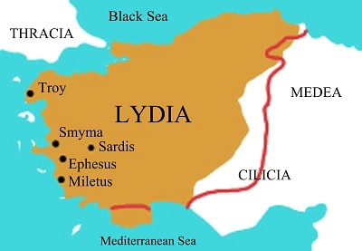 Map of Lydia