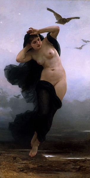 La Nuit (Nyx) (by William-Adolphe Bouguereau, Public Domain)