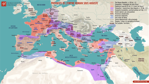 Carte des Provinces romaines sous Auguste (by Simeon Netchev, CC BY-NC-ND)