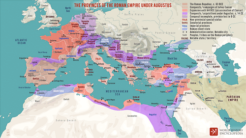 The Provinces of the Roman Empire under Augustus (by Simeon Netchev, CC BY-NC-SA)