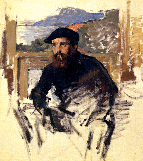 Self-portrait in his Atelier by Monet (by Musée Marmottan, Public Domain)