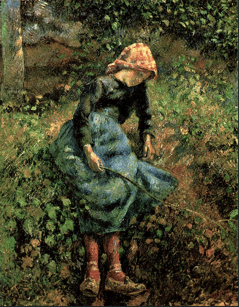 Young Girl with a Stick by Pissarro