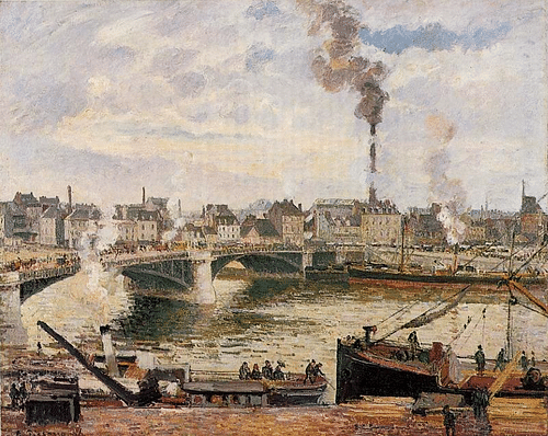 The Great Bridge, Rouen by Pissarro