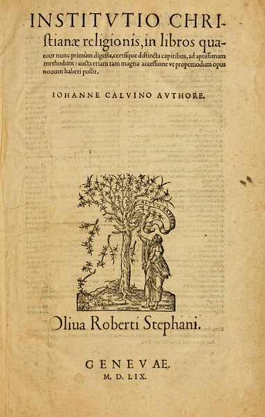 Calvin's Institutes of the Christian Religion Title Page