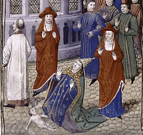 Pope Joan Giving Birth (by Unknown Artist, Public Domain)
