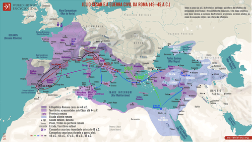Mapa da Guerra Civil de Roma (49–45 a.C.) (by Simeon Netchev, CC BY-NC-ND)