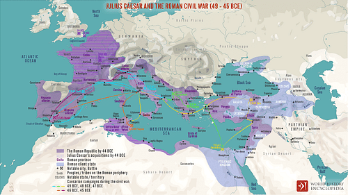 Julius Caesar and the Roman Civil War (49 - 45 BCE) (by Simeon Netchev, CC BY-NC-SA)