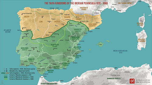 The Taifa Kingdoms of the Iberian Peninsula, 1031-1086 (by Simeon Netchev, CC BY-NC-SA)