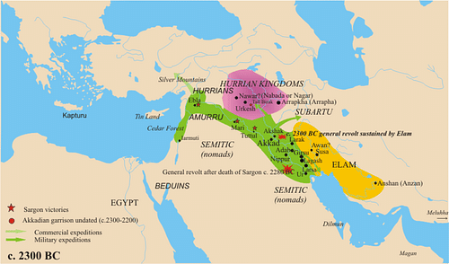 Map of the Akkadian Empire (by Nareklm, GNU FDL)