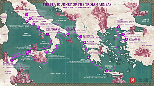 The Journey of Aeneas from Troy to Rome