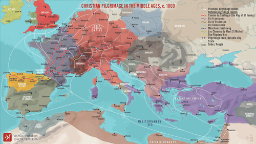 Orta Çağ Kilisesi 7 Mitolojiler.com Christian Pilgrimage in the Middle Ages, c. 1000
