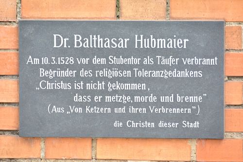 Memorial Plaque Honoring Balthasar Hubmaier