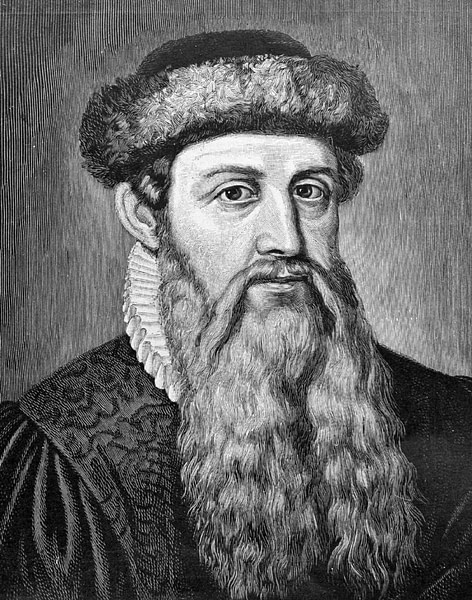 Johannes Gutenberg (by Wikipedia, Public Domain)