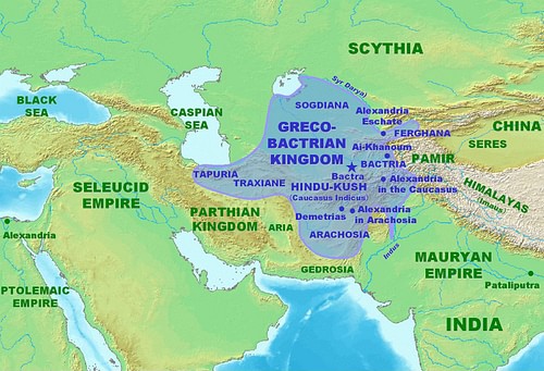 Map of the Greco-Bactrian Kingdom