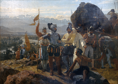 The Founding of Santiago de Chile (by Pedro Lira Rencoret, Public Domain)