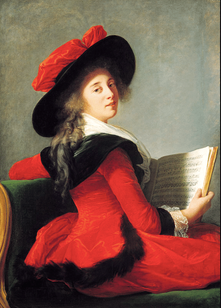 Portrait of Baronne de Crussol (by Élisabeth Louise Vigée Le Brun, Public Domain)