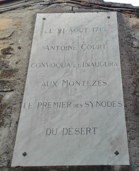 Commemorative Plaque of the 1st Synod in the Désert at Montèzes near Monoblet