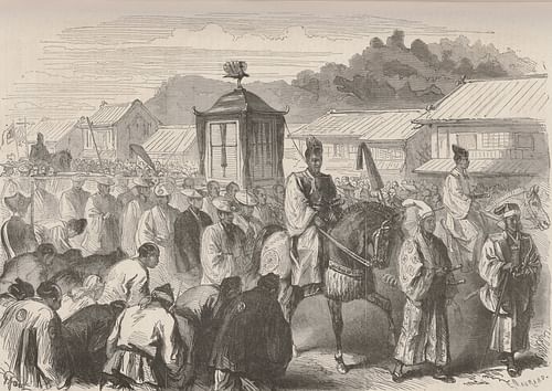 Emperor Meiji Moving from Kyoto to Tokyo (by Bibliothèque nationale de France, Public Domain)