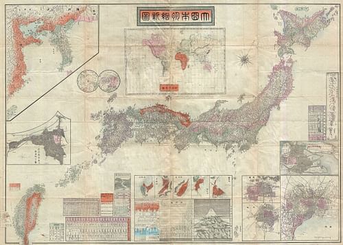 Map of the Japanese Empire, 1895
