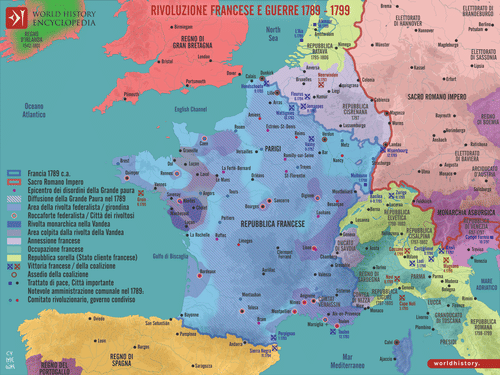 Mappa della rivoluzione francese e delle guerre 1789 - 1799 (by Simeon Netchev, CC BY-NC-ND)
