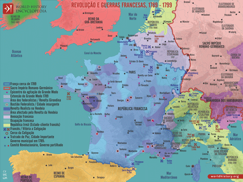 Mapa das Revolução e Guerras Francesas 1789 - 1799 (by Simeon Netchev, CC BY-NC-ND)