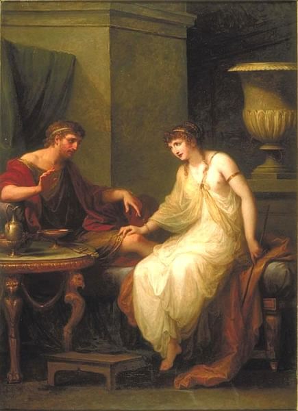 Circe Enticing Odysseus by Angelica Kauffmann (by Angelica Kauffmann, Public Domain)