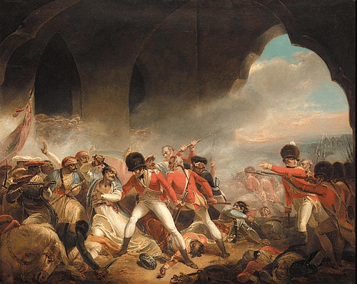 Last Stand of Tipu Sultan (by Henry Singleton, Public Domain)