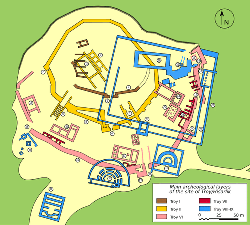 Troyanın Keşfi 7 Mitolojiler.com Map of Troy