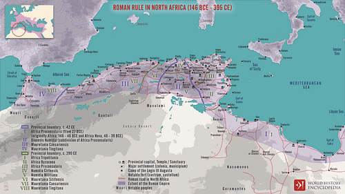 Roman Rule in North Africa (146 BCE to 395 CE) (by Simeon Netchev, CC BY-NC-SA)