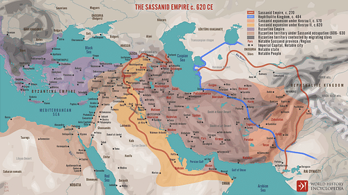 The Sassanid Empire c. 620 CE (by Simeon Netchev, CC BY-NC-SA)