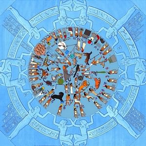 Colorized Reconstruction of the Dendera Zodiac (by Alice-astro, CC BY-NC-SA)