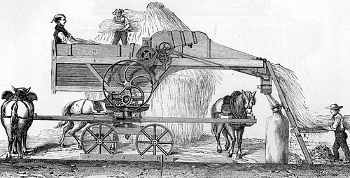 Horse-Powered Threshing Machine