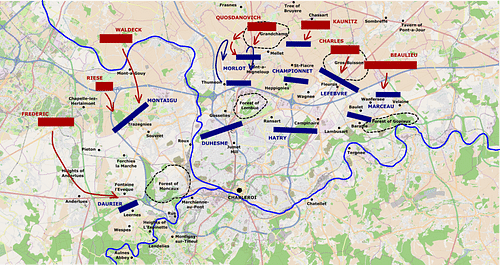 Battle of Fleurus, Daybreak to 8 a.m.