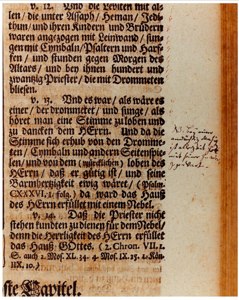 Bible Margin Note by Bach