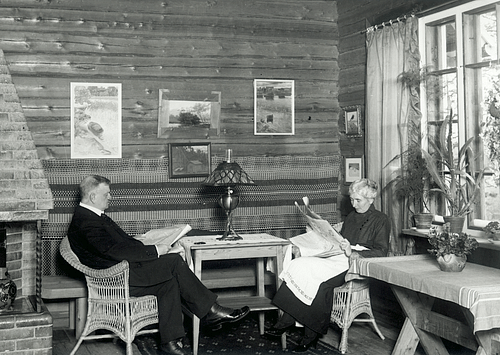 Sibelius and his Wife Reading at Home