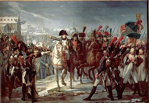 Napoleon with the II Corps of the Grande Armée, 12 October 1805 (by Pierre-Claude Gautherot, Public Domain)