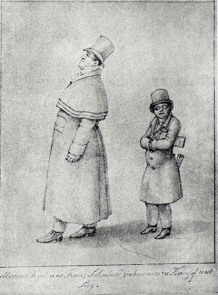 Caricature of Vogl & Schubert