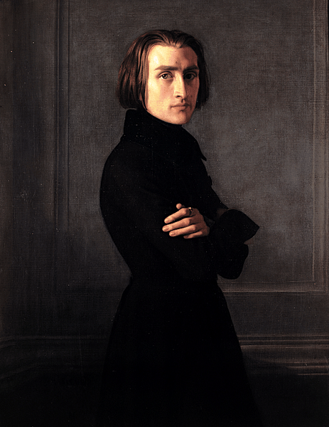 Franz Liszt in 1839 (by Henri Lehmann, Public Domain)