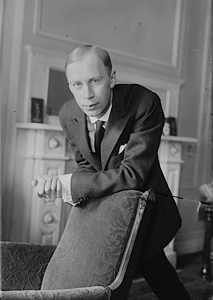 Sergei Prokofiev in 1918 (by Unknown Artist, Public Domain)
