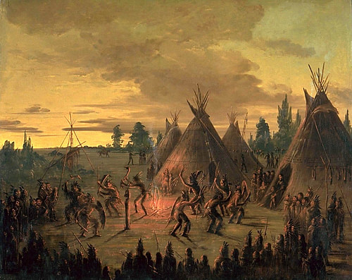 Sioux War Dance (by George Catlin, Public Domain)