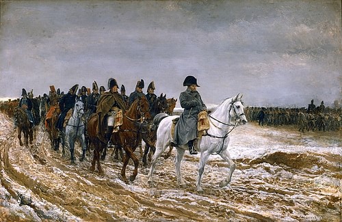 Napoleon and his Staff during the War of the Sixth Coalition (by Jean-Louis-Ernest Meissonier, Public Domain)