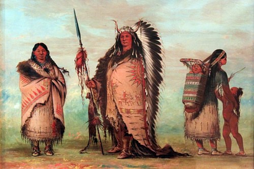 Black Rock with Family (by George Catlin, Public Domain)