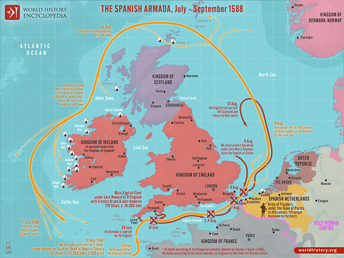 The Spanish Armada, Jul-Sep 1588