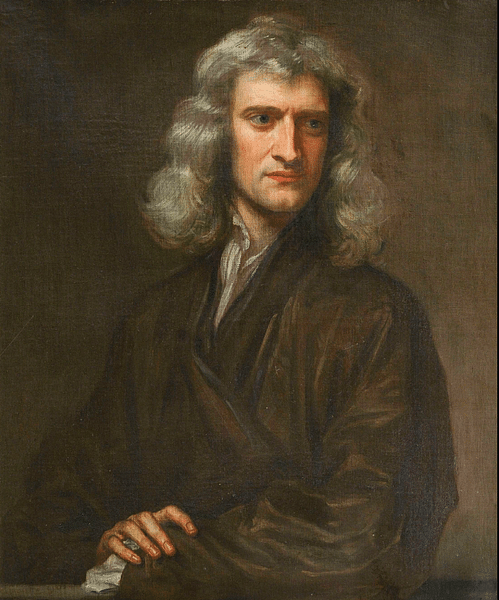 Isaac Newton by Kneller (by Godfrey Kneller, Public Domain)