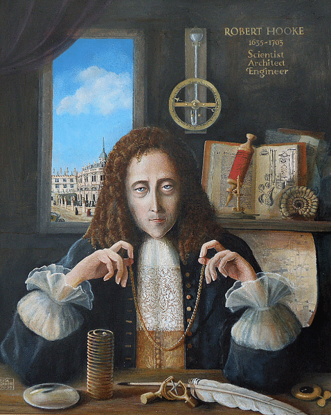 Portrait of Robert Hooke (by Rita Greer, Public Domain)
