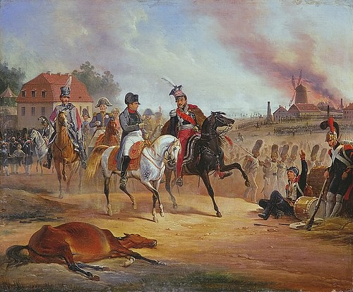 Napoleon and Poniatowski at the Battle of Leipzig