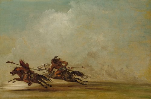 Comanche Warrior Lancing an Osage